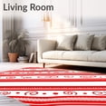 thumbnail image 2 of ODIKA 4'x6' Machine Washable Non-Slip Area Rug, Cane Stripe Arch with Peppermint Swirl Holiday Theme High Traffic Rug with Pad, Red, 605485, 2 of 8