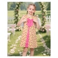 thumbnail image 2 of Sunny Fashion Girls Cotton Dress A-line Sleeveless Floral With Pink Bow Casual 4 Years, 2 of 7