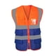 thumbnail image 3 of Chaleco seguro reflectante Alta visibilidad ligera con bolsillos que trabajan en chaleco para topógrafos Ingenieros de luz del día caminando corriendo malla azul naranja, 3 of 8