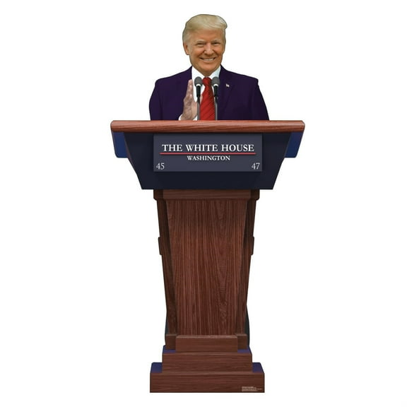 Cardboard People Trump Podium Life Size Cardboard Cutout Standup - 2024 Donald Trump