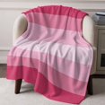 thumbnail image 3 of Throw Blanket for Couch Pink Soft Fleece Flannel Blankets Cozy Lightweight Blanket for Home Sofa Living Room Gradient Stripes Modern Bed Throws 30" x 40", 3 of 9