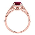 thumbnail image 3 of Mauli Jewels Engagement Rings for Women 1.20 Carat Halo Created Ruby And Diamond Engagement Wedding Ring 4 prong 14k Solid Rose Gold, 3 of 6