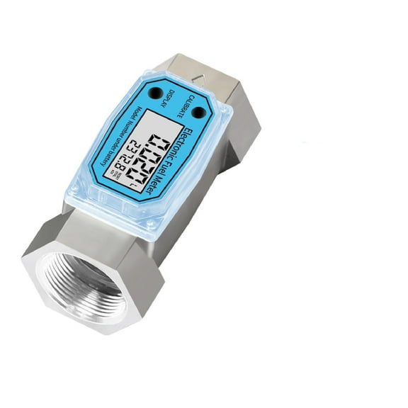 Digital Turbine Flow Meter Aluminum 3/4Inch1Inch1.5Inch2Inch Thread, Electronic Fuel Flow Meter for Water Diesel Gasoline Liquid ,Easy Installation