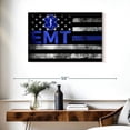 thumbnail image 3 of Elephant Stock Emt Flag Wall Art - Horizontal Canvas Wall Art - Living Room Wall Decor - Profession Canvas - Black And Blue Decor - 36" x 24", 3 of 8