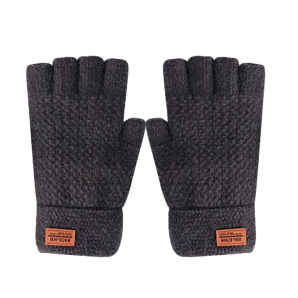 Guantes de invierno sin dedos para mujeres y hombres, guantes de medio dedo para adultos para clima frío para conducir 967