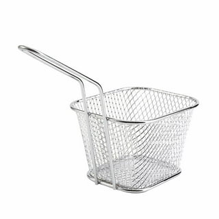 UPKOCH 1 Set Stainless Steel Fryer Mini Wok Deep Fryer for Home Outdoor  Griddle Fish Fryer Pot Fry Baskets with Handle Mini Fry Food Basket  Stainless