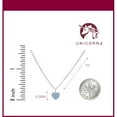 thumbnail image 2 of Sterling Silver 925 Small Light Blue Heart Pendant Necklace with Cubic Zirconia on Rolo Chain 15" Italy UNICORNJ, 2 of 4