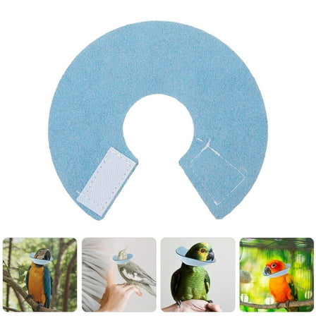 Beaupretty Cone Collar for Bird Neck Collar Sky-blue Super Soft Leather Wound Protection Daily Use 1Pcs