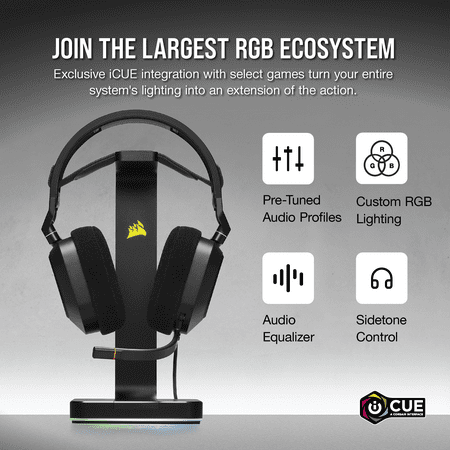 CORSAIR - HS80 RGB Wired Gaming Headset for PC - Carbon
