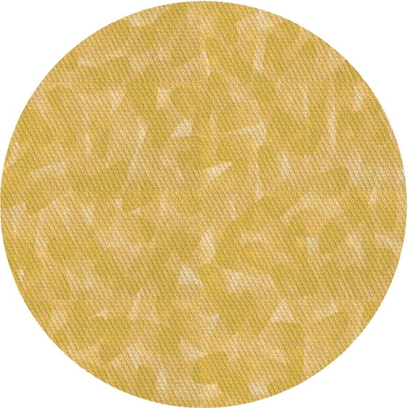 Ahgly Company Machine Washable Indoor Round Transitional Bright Gold Yellow Area Rugs, 3' Round
