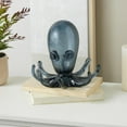 thumbnail image 2 of 9" x 8" Dark Blue Glass Cute Ombre Octopus Sculpture with Curved Tentacles, by DecMode, 2 of 9