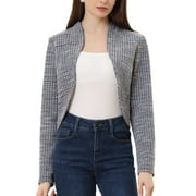Allegra K Eligant Cardigan for Women's Palid Open Front Office Shrug Long Sleeve Cropped Bolero Jacket