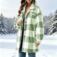 thumbnail image 6 of Plaid Jacket for Women Warm Fleece Button Down Turned-Down Collar Fall Winter Shacket Coat with Pockets, 6 of 9