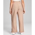 thumbnail image 2 of Now This Womens High Rise Wide Leg Textured Trouser Pants Cream M, 2 of 3
