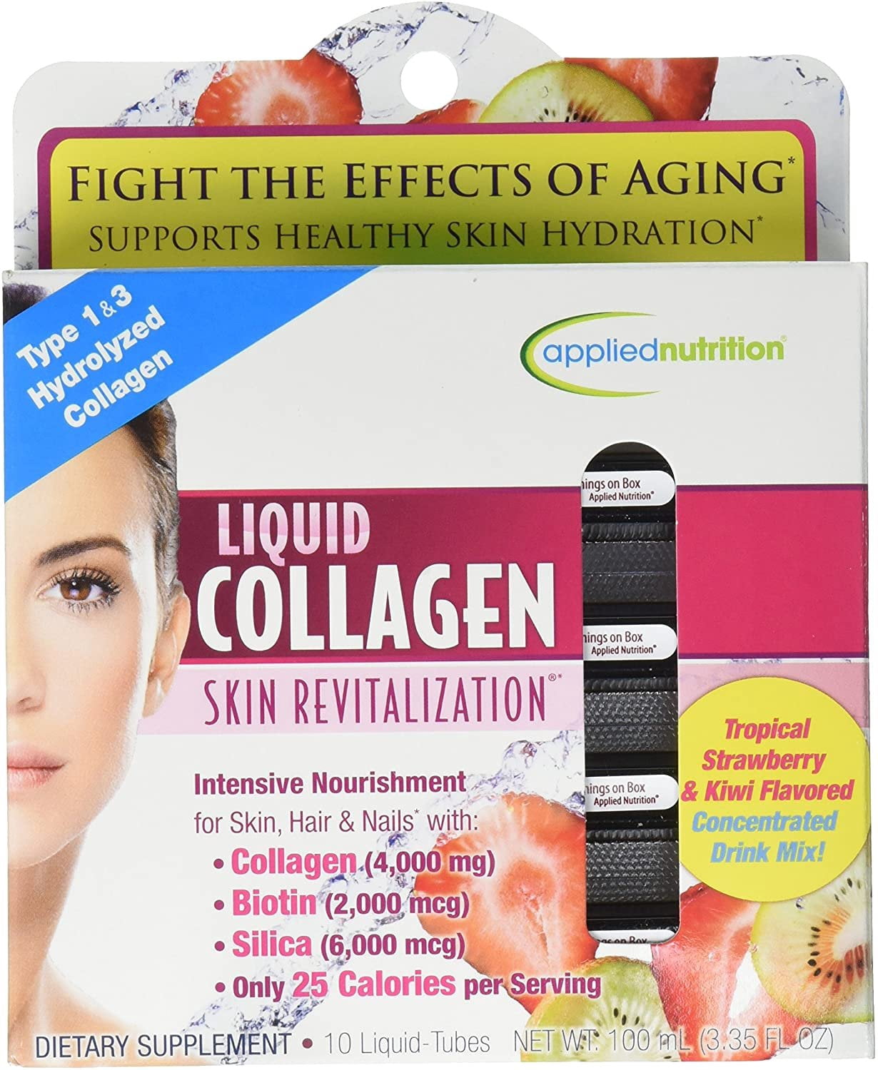 Applied Nutrition Liquid Collagen Skin Revitalization, 10 Count 3.35 Fl Oz 2 Pack