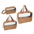 thumbnail image 3 of Bolsa de maquillaje para mujer, 3 uds., bolsa de cosméticos, bolsas de viaje transparentes para artículos de tocador, bolsa de lavado Café Yinane Estuche de maquillaje, 3 of 8