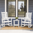 thumbnail image 6 of Outdoor Patio Rocking Chair Set of 2, White Garden Porch Rocker, Weather Resistant Finish, 6 of 8