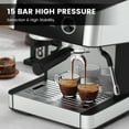 thumbnail image 4 of Espresso Machine with Grinder, 15 Bar Expresso Coffee Machines with Milk Frother Steam Wand, Professional Coffee Maker with Removable Water Tank, Cappuccino & Latte Machine for Home, 4 of 6