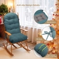 thumbnail image 6 of Millsilo Rocking Chair Cushion 44" x 19" x 4", One-Piece Connected Back & Seat Chair Pad, Indoor Tufted High Back Cushion with Non-Slip Base, Secure Ties, Light Blue, 6 of 9