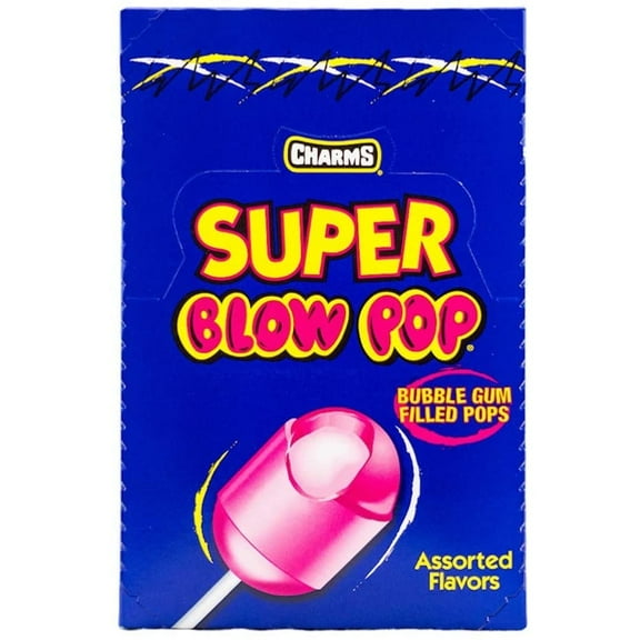 Charms Super Blow Pops 48 Lollipops/Box,Assorted Flavors