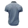 thumbnail image 5 of Enridrech Mens Casual Tee Top Collared Short Sleeve Tshirt with Button Comfort Breathable Cotton Solid Color Tees Shirt, 5 of 6