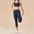 thumbnail image 3 of Sevpuikl Women's high waist capri leggings Tummy Control Butt Lifting Soft Elastic for Yoga Running Cycling Fitness(Navy blue,S), 3 of 6
