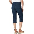 thumbnail image 2 of GLORIA VANDERBILT Womens Navy Zippered Pocketed Vented Hem Capri Jeans 4, 2 of 3