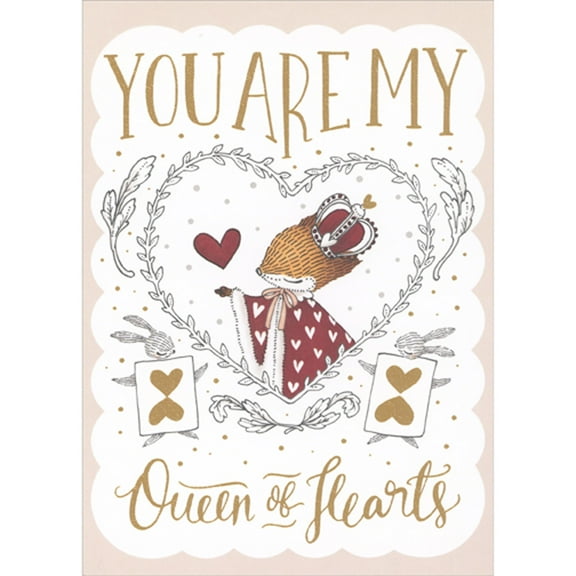 RSVP You Are My Queen Of Hearts: Mouse with Red Crown Valentine's Day Card for Wife