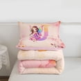 thumbnail image 5 of meiyoeat Watercolor Ombre Monogram J Full Size Comforter Sets,Cute Cartoon Princess Elf Bedding Comforter Set For Girl,Pink Reversible,3-Piece,1 Comforter and 2 Pillowcases, 5 of 7
