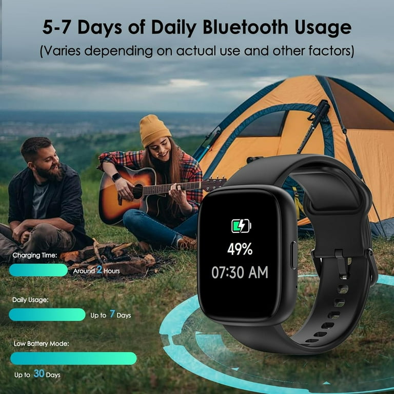 Dechoyecho Smart Watch 1.83 inch Touch Screen Smartwatch with Alexa Built in IP68 Waterproof Pedometer fitness Tracker with 100 Sports Modes Sleep