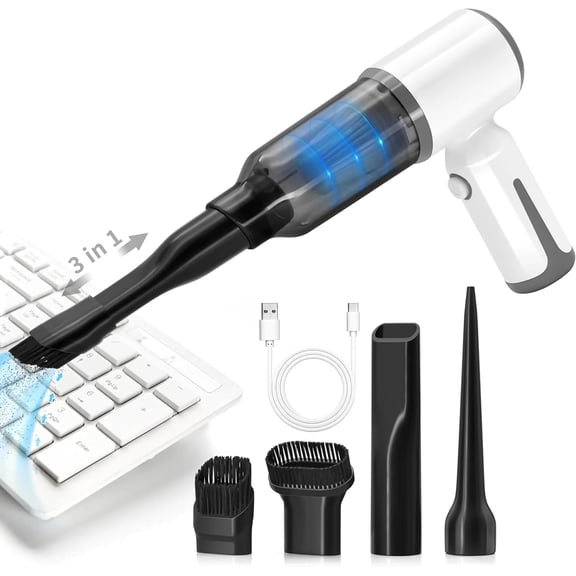 Cordless Handheld Vacuum for Car and Home - 6500Pa Powerful Suction, 3-in-1 Vacuum & Blower for Keyboard Cleaning, Computer Duster
