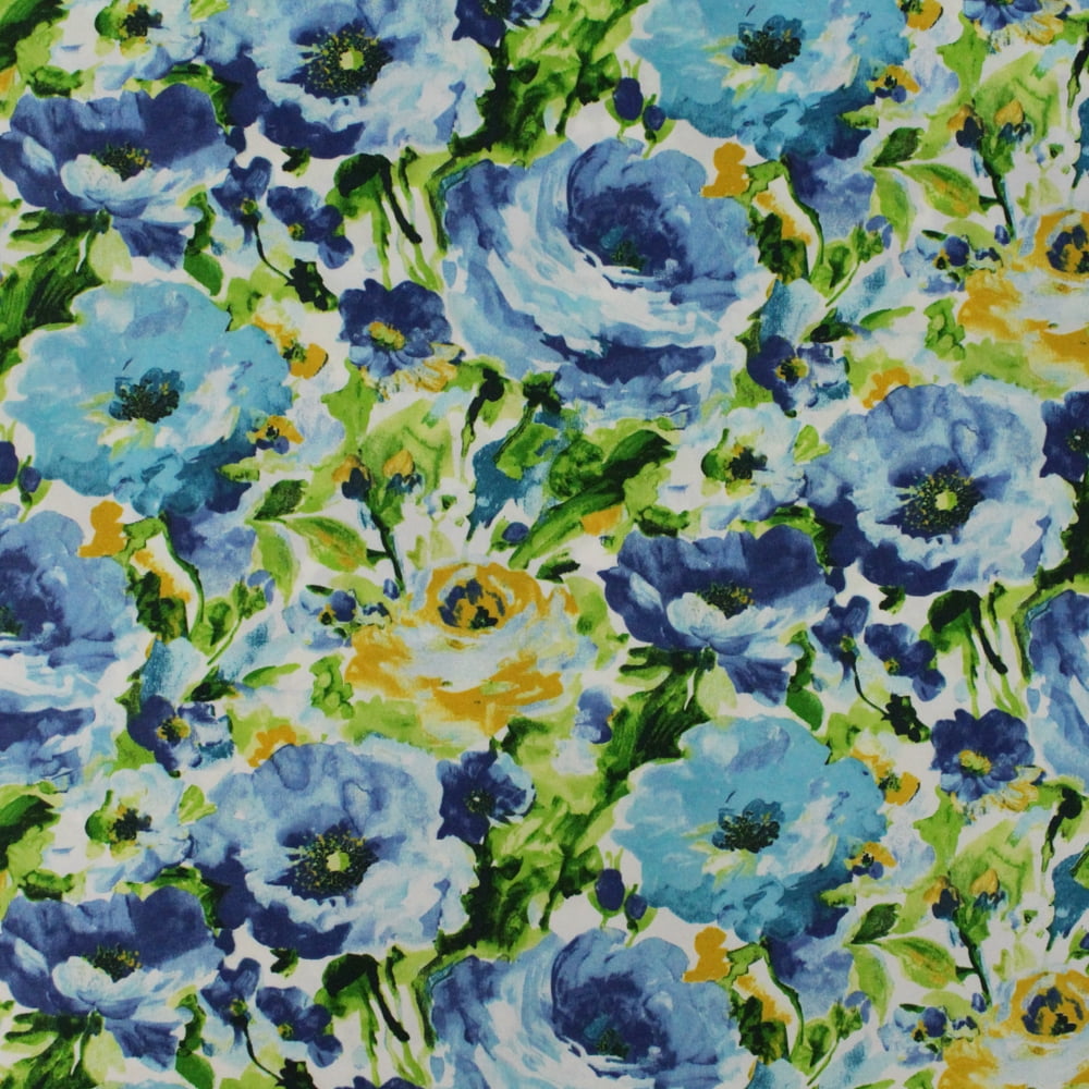 Berkshire Home 100% Polyester 54' Indoor/Outdoor Viroqua Sun Blue Fabric, By the Yard