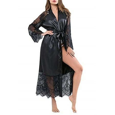 

Kiapeise Women Sexy Sleepwear Dress Long Bathrobe Night Gown Robe