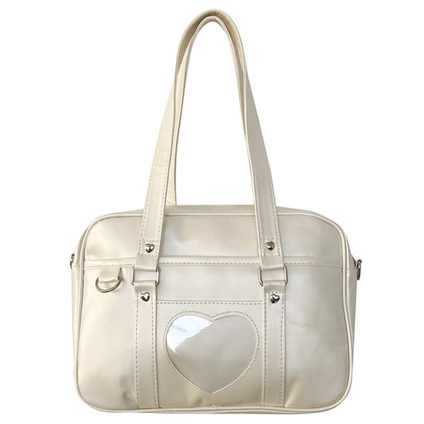 Bolso Cruzado Hombro Wdftyju Uniforme Japonés JK PU Blanco para Mujer