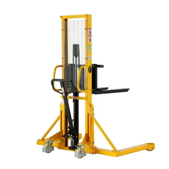 APOLLOLIFT Hand Pallet Straddle Stacker 1100lbs 63"Lifting Manual Forklift with Adjustable Forks