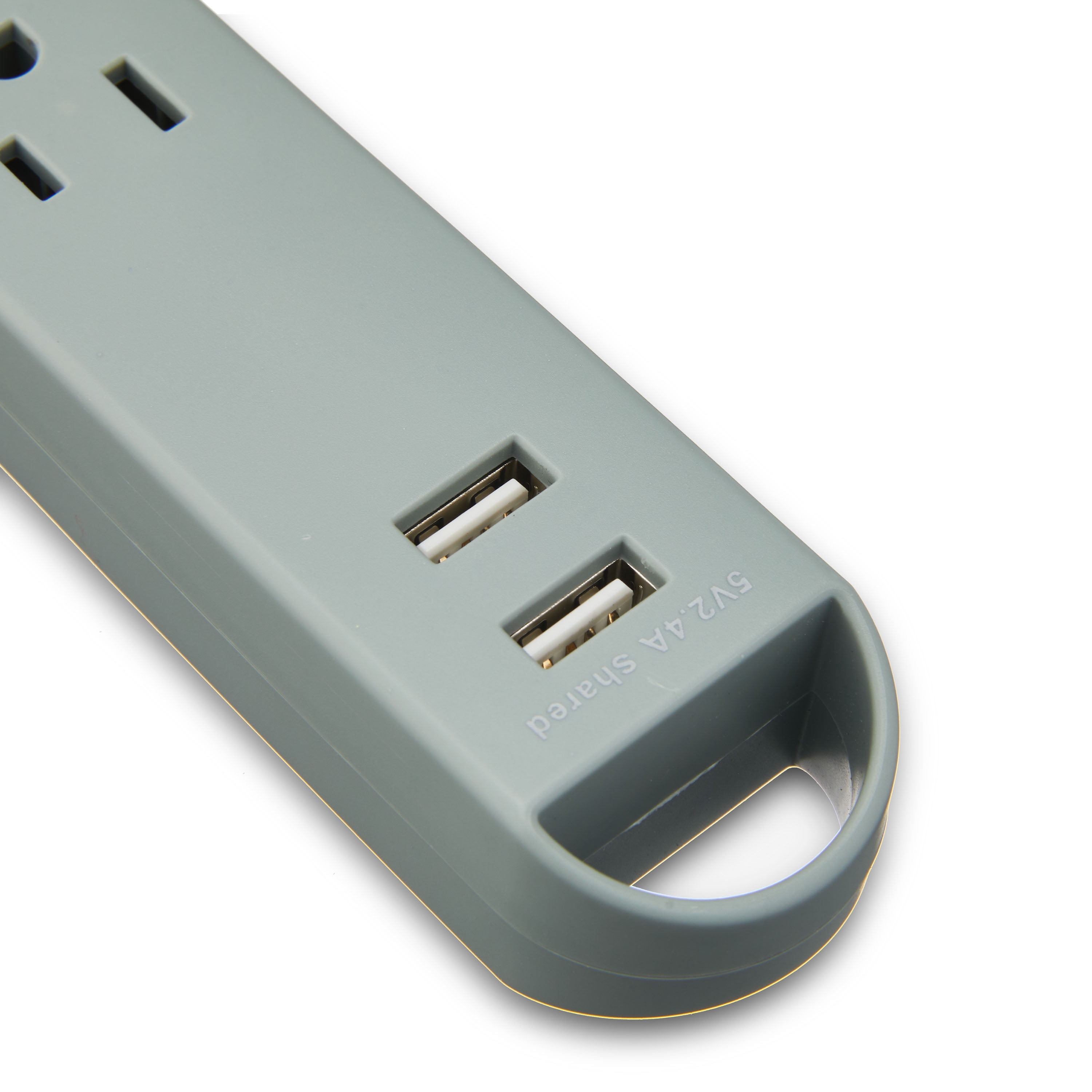 onn. 3-Outlet Surge Protector with 2 USB Ports, Green, 3ft Power Cord, 3 AC Outlets, 2 USB Ports