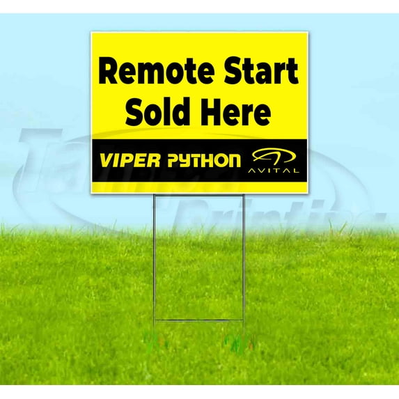 Remote Start Sold Here (18" x 24") Yard Sign, Includes Metal Step Stake