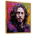 thumbnail image 2 of Designart "Vedder In Violet Portrait" Pop Art Floater Framed Canvas Prints, 2 of 5