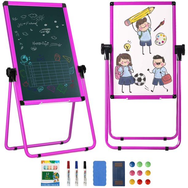 X 28 U Stand Whiteboard Portable Magnetic Easel Dry Erase Board Height Adjustable Rotating Foldable 360 Rotating Flipchart Easel For Home Office School Outdoor Pink Walmart Com Walmart Com