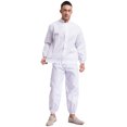 thumbnail image 4 of Trajes de trabajo unisex resistentes al polvo y al desgaste, abrigo con cremallera frontal de manga larga y pantalones largos, traje de 2 piezas para hombre y mujer, 4 of 5