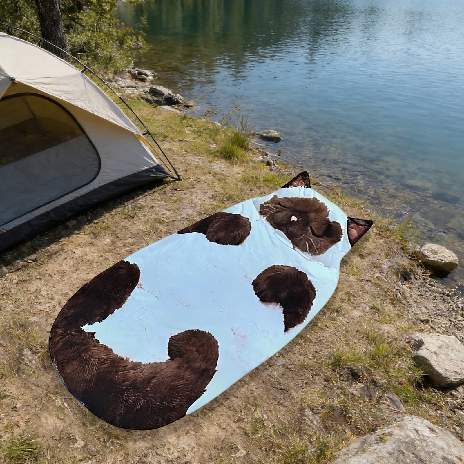 Cat Sleeping Bag for Human,Adult Soft Sleeping Bag – Plush Cat Envelope Sleeping Bag for Camping,Sleepovers & Home Lounging,Washable Warm Blanket,68.9x31.5 Inch(B)