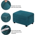 thumbnail image 2 of SHAR (Deep Sea Blue)Stretch Ottoman Covers Velvet Ottoman Cover Rectangle Footstool Cover Footstool Cover, 2 of 5