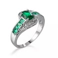 thumbnail image 5 of K-KED Gorgeous 925 Silver Filled Rings Cubic Zirconia Engagement Delicate Jewelry Sz 6-10-9-Green, 5 of 6