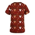 thumbnail image 3 of JINGWANGYHBD Womens Christmas Nurse Uniform Lightweight Scrub Tops Funny Print Shirts Stretchy Soft Loose Uniforms Holiday Merry Xmas Workwear, 3 of 5