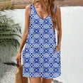 thumbnail image 4 of JULMCOMO Casual Summer Dresses for Women Vacation Beach Beach Cover Up Sleeveless Bohemian Dress Plus Size Loose Tank Dresses Royal Blue L, 4 of 6