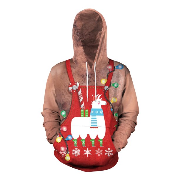 Sudaderas con capucha de Navidad para hombres y mujeres, chaqueta falsa impresa, Jersey 3D, sudaderas de cubierta completa, ropa de calle informal, ropa de fiesta de vacaciones, prendas de vestir