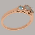 thumbnail image 4 of LBG British Made Spectacular 9k Rose Gold Natural Opal & Aquamarine Womens Statement Ring - 33 size options - Size 10.5, 4 of 7