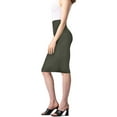 thumbnail image 4 of H&C Women Premium Nylon Ponte Stretch Office Pencil Skirt High Waist Made in The USA Below Knee, 4 of 5