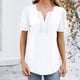 thumbnail image 5 of Fiudx Tops para Mujer Blusa Informal de Moda para Mujer, Blusa Lisa de Manga Corta con Cuello Redondo y Botones Plegables, 5 of 6