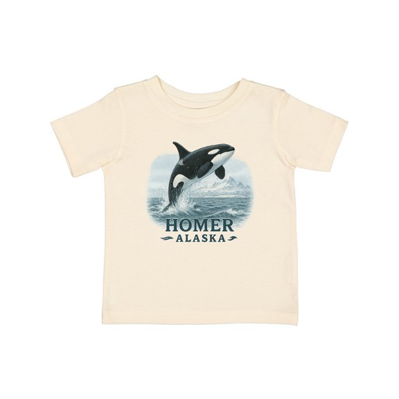 Inktastic Orca Whale Jumping Homer Alaska Scenic Boys or Girls Baby T-Shirt